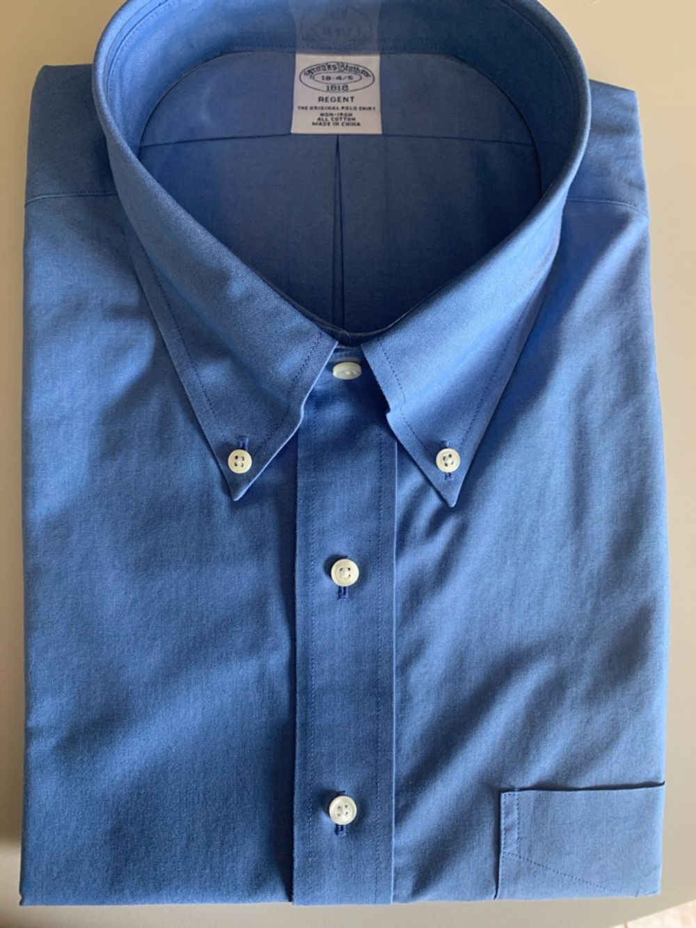 Brooks Brothers Blue Button-Down Dress Shirt 18-34/35